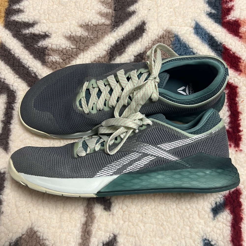Reebok Nano 9 Gray Green Mesh Comfort Size 11
